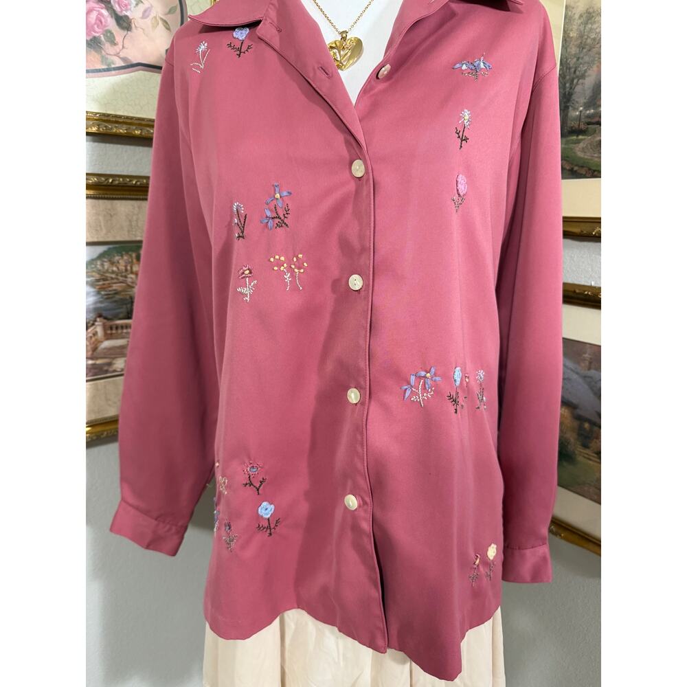 Pink Floral Button Up - Picture 5 of 5